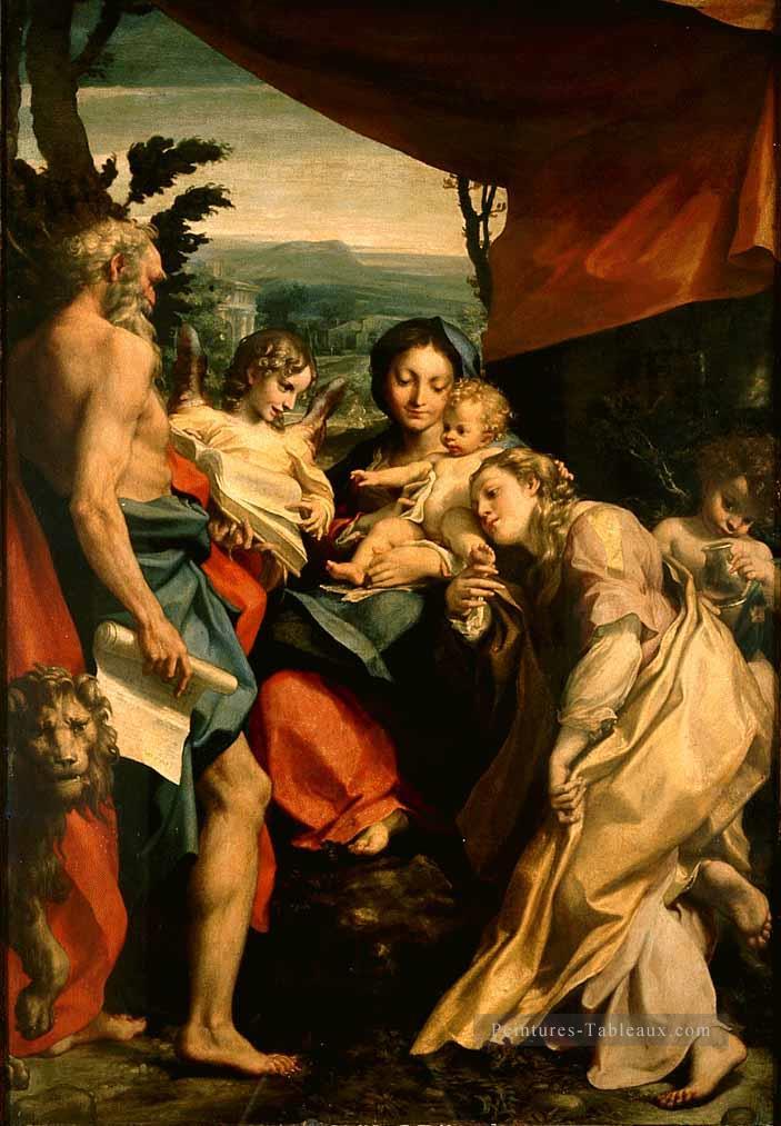 Madonna Avec St Jerome Le Jour Renaissance maniérisme Antonio da Correggio Peintures à l'huile